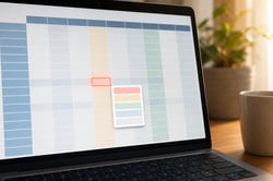 Red Glowing Cell Spreadsheet with Dropdown Menu